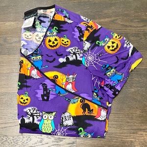Cherokee Halloween Scrub Top